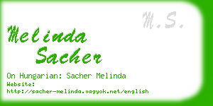 melinda sacher business card